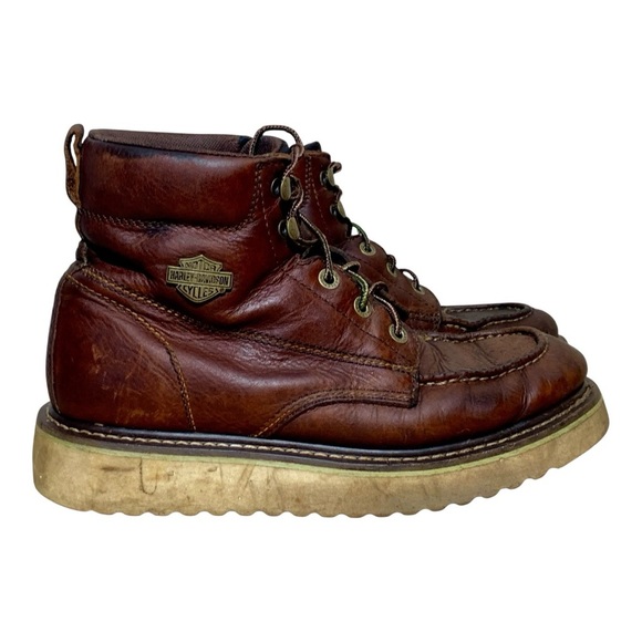 Mens Harley-Davidson Haegerman Wedge Work Boots Sz 10.5 - Picture 1 of 7